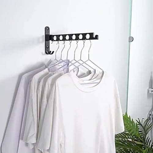 Barra para secado de ropa sin perforaciones tendedero plegable de pared 7