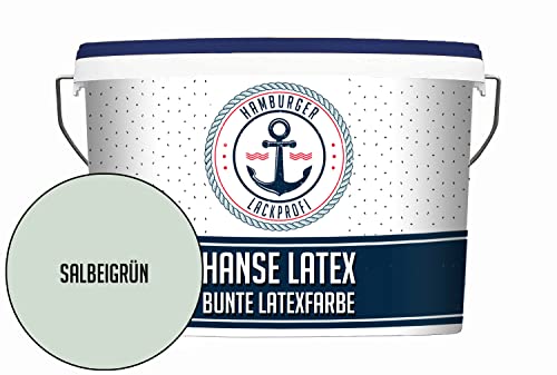 Latexfarbe MATT Salbeigrün Hanse Latex abwischbare Wandfarbe - Deckenfarbe...