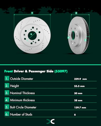 Image of SCITOO Brake Kits Front Rear Brake Rotors Brake Pad:55097;55133;D1092;D1194
