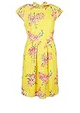 Lochmuster s.Oliver Damen Kleid mit Blumenmuster light yellow AOP 34