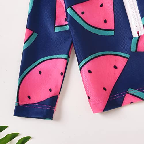Aalizzwell Baby Infant Girls Swimsuit Set Rash Guard 2 Piece Long Sleeve Bathing Suit Beach Wear Swimwear 3-6 Months Watermelon thumb #6