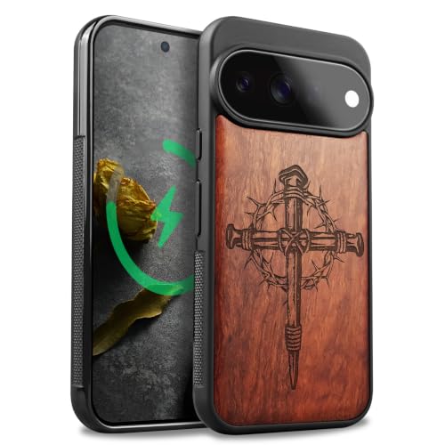 Étui pour Pixel 11 Pro XL magnétique bois cover antichoc compatible Magsafe case