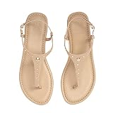 Cambiami Tan Leather Womens Sandals — Flat Tan Sandal with Interchangeable Pyramid Studded Leather S