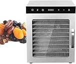 TPTAWF 10/12 Schichten Gewerblicher Gefriertrockner - 1000W Lebensmitteltrockner für Obst, Gemüse, Fleisch & Meeresfrüchte, einstellbare Temperatur,10 Layers