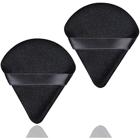 2 Stück Dreieck Makeup Puderquaste Weich Triangle Powder Puff Velours Puderquaste Gesicht Dreieck Wiederverwendbar Triangle Make up Schwamm Pads Cover