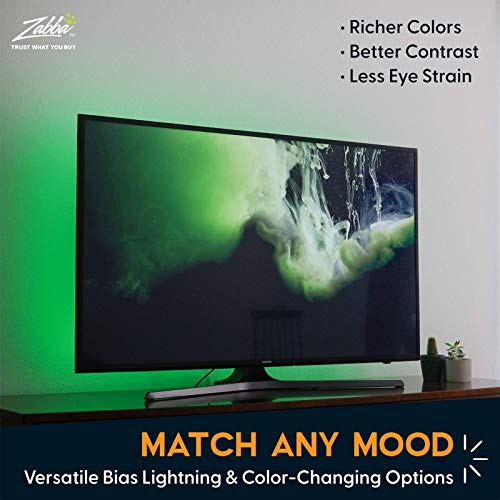 Image of Power Practical LED Strip Lights Backlight, USB Light Strips w /Remote for 15 Ambient Color Bias Lighting Options & 10 Brightness Modes, for TV /Computer Decor /Indoor Use, Size (30 inch-40 inch TV)