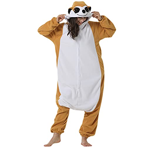 DarkCom Unisexe Adulte Cosplay Suricate Animal Onesie Kigurumi Costume Une pièce Pyjama vêtements de Nuit Combinaison S – vue 2