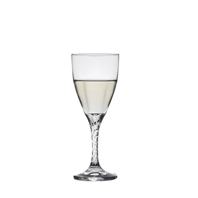 Buy Pasabahce Twist White Wine Stem Glass Set, 180ml, Set of 6 Online