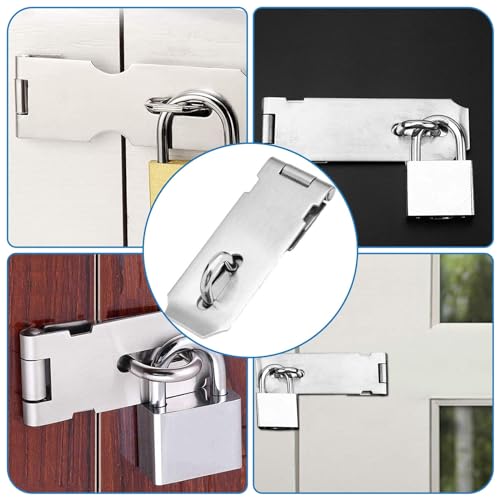 Chiavistello Con Lucchetto,4 Pezzi Lucchetto Chiusura Hasp In Acciaio Inox,30 Mm Lucchetto Con 8 Chiave,Chiavistello Porta Con Lucchetto A Viti Per Armadi,Cassetto E Cancello - 3