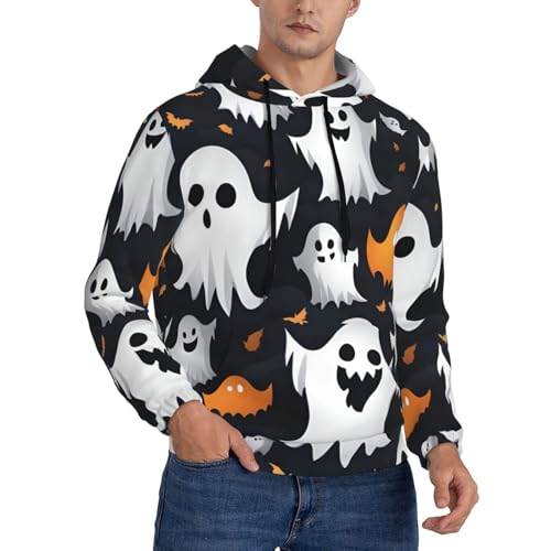 Sweat à capuche homme Halloween motif fantôme vêtement mi-saison noir