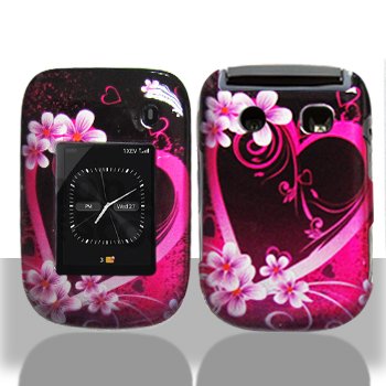 Purple Heart Snap on Hard Skin Shell Protector Cover Case for Blackberry Style 9670