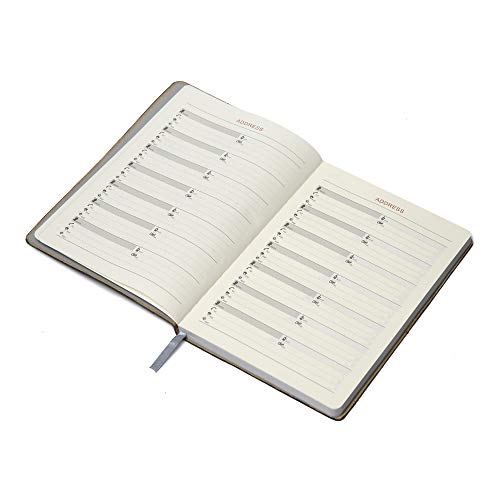 Image of COI Raven Black Diary Notebook - Designer Faux Leather A5 Daily Planners and Organisers for School, College and Office Going Boys and Girls with Pen.