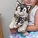 Nat and Jules Mommy Wolf and Pup Wintry Gray Children's Plush Stuffed Animal Toy Set of 2