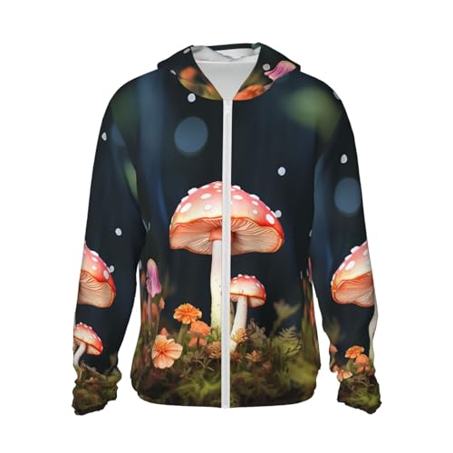 Veste protection solaire imprimé champignons colorés pour la randonnée et la plage