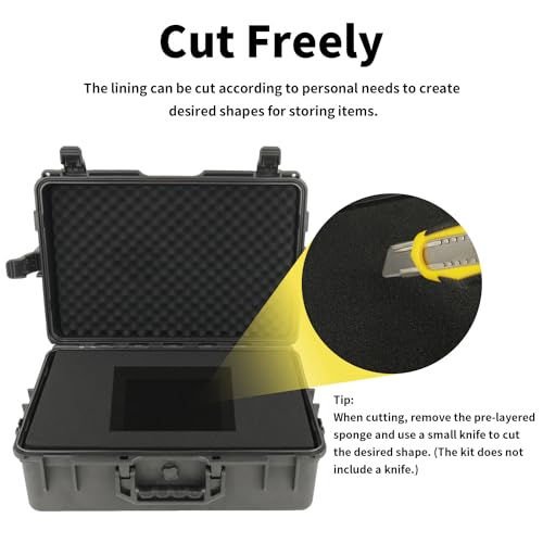 Image of Portable Hard Case - Waterproof Carrying Case,with DIY Foam,Large,18.4x 12.6 x 6.3 inch
