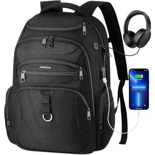 YAMTION Laptop Rucksack Herren und Damen,Schulrucksack Große Schultasche mit Laptopfach Arbeit Schule Reise Wasserdicht