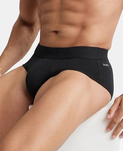 Image of Jockey LM05 Men Bamboo Cotton Elastane Stretch Breathable Mesh Brief with StayDry Treatment