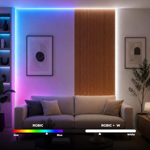 Image of APEX LIGHT RGBIC + W Smart LED Strip Light | Multi-Color RGBIC + 6000K Pure White LEDs | Alexa & Google Compatible | Music Sync with Dynamic Modes | App Control | 1 Year Warranty