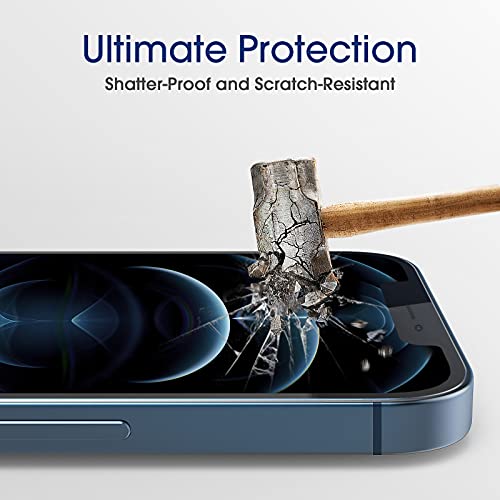 Image of amFiIm OneTouch for iPhone 12 Pro Max Screen Protector 6.7 inch Tempered Glass | Auto-Alignment, 30s Install, Bubble Free, 9H Hardness, Scratch & Drop Protection, HD Clear, Case Friendly, 2 Pack (12P-6.7'')