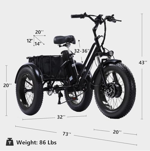 NOMIGO Electric Tricycle for Adults Folding Ebike Fat Tyre - Image 3