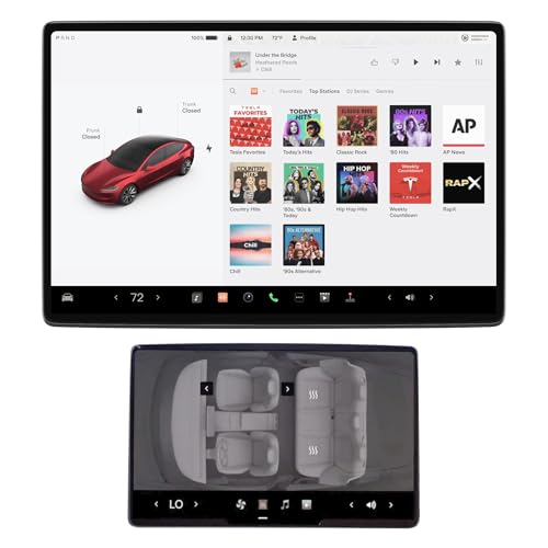 TWRAPS Screen Protectors for Tesla Model Y Juniper 2026+ & Model 3 Highland 2024-2026 Matte Anti Glare, 15.4in Main and 8in Rear 9H PET Ultra Tough Shockproof Guard, Set of 2 Front and Back, Model 3/Y Accessories
