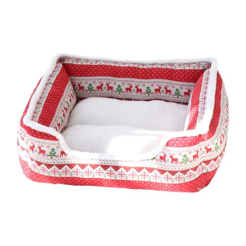 クリスマス猫ベッド | 快適なプラッシュソリ型ペット家具 | クリスマス 犬 ソファ | 屋外 冬 旅行 車 キャンプ デスク ベッドサイド 窓 椅子 ソファ 部屋 シェルター用