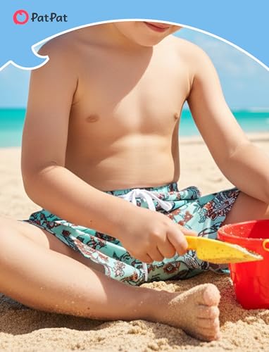 Image of PATPAT Family Matching Swimsuits Two Piece Hawaiian Tropical Beach Bikini and Swim Trunks Set Mommy and Me Bathing Suits