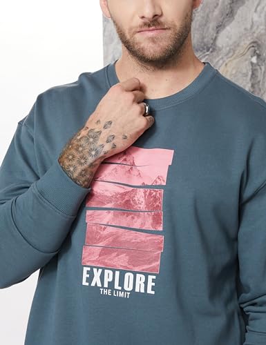 Image of Amazon Brand - Symbol Men Cotton Rich Light Weight Crew Neck Sweatshirt (Regular Fit) (Available in Plus Sizes)