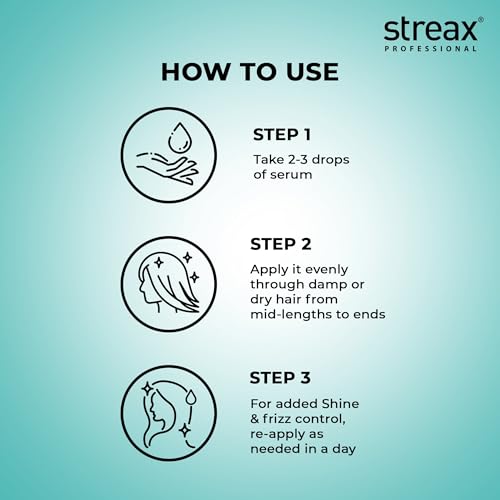 Image of Streax Professional Vitariche Gloss Hair Serum,75 ml| Frizz-Free Hair | Enhance Shine and Smoothness | With Vitamin E & Macadamia Oil| | For All Hair Types