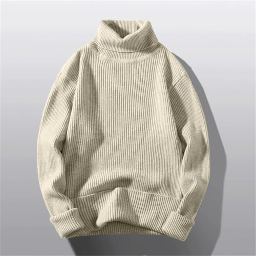Men's Pullover Sweaters Long Sleeve High Collar Slim Fit Casual Knitting Pullovers3