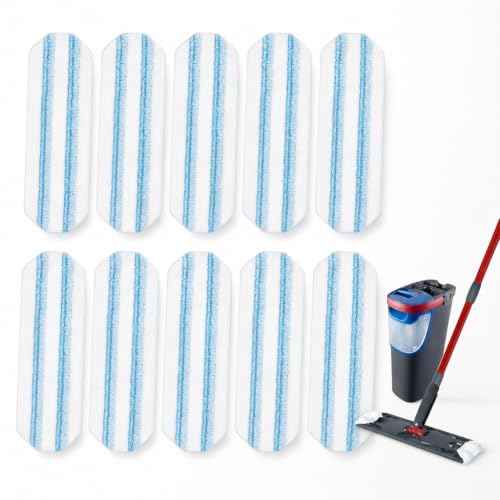 10 Piezas Recambio Fregona para Vileda H2Pro, Paño para Mopa Plana de Microfibra para Vileda & O-Cedar H2Pro, Lavable y Reutilizable para Suelos Cerámica Parquet Laminado