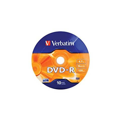 Verbatim 43729 Inch DVD-R 4.7 GB 16 x 10 Wrap Spindle Silver Cover