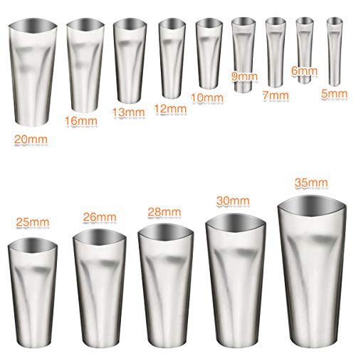 Caulking Nozzles, CHARMINER Caulk Nozzle Applicator, Reusable Caulking Nozzle 14 Pcs, Stainless Steel Sealant Caulking Finishing Nozzle for Kitchen Bathroom Window Sink Joint(Silver)