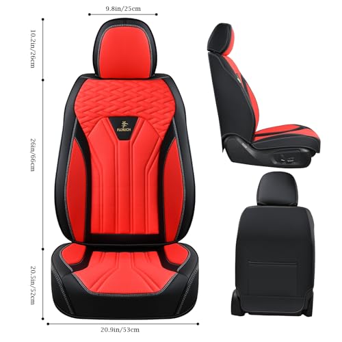 Image of FLORICH Leather Seat Covers, Seat Covers Full Set, Car Seat Protectors 5 Seats,Automotive Seat Covers Fit for Most Cars Trucks-Black&Red