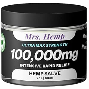 100,000 MG Hemp Extra Strength Healing Salve | Ideal for HIPS, Joints, Neck, Back, Elbows, Fingers, Hands, and Knees. 100% Natural – Proudly Made in USA…