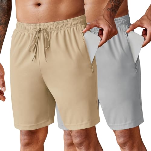 Short de jogging léger homme avec poches zippées pour entraînement