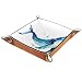 AITAI Valet Plateau de chevet en cuir vegan avec motif baleine bleue