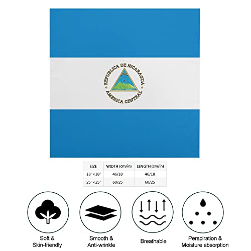 Nicaragua Flag Kerchief Square Silk Like Scarf Print Turban Bandanas Party Favor Scarf Headband Handkerchiefs2