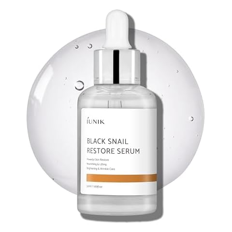 IUNIK Black Snail Serum 70% w/Centella Asiatica Essence | Hydration Dark Spots Fine Lines | Oily Sensitive Acne-Prone Skin Korean Skincare No Pore Clogging Cover