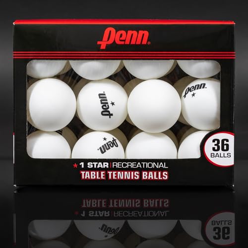 Penn 40mm 1-Star White Ping Pong Balls Box of 36 Official Tournament Size Table Tennis Balls