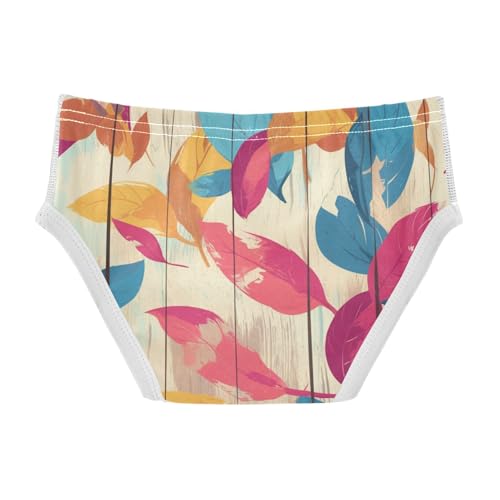 Autumn Leaf on Old White Wooden Toddler Boy Soft Kids Underwear Breathable Children Panties2