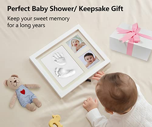 Pewingo Baby Footprint Kit, Baby Hand And Footprint Kit With A Wooden Picture Frame For Baby Boys Girls,Baby Gifts,New Parent,Grandparent,Baby Shower #TOP4