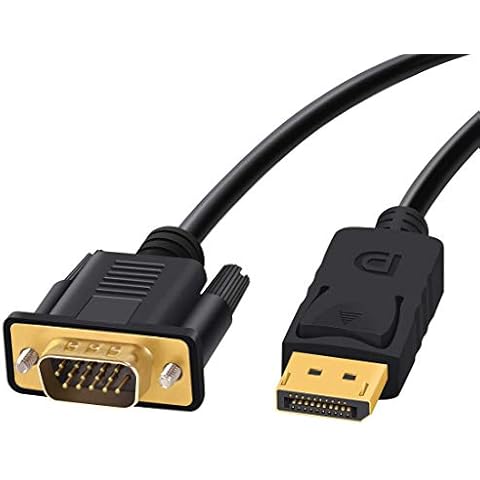 DisplayPort to VGA, DisplayPort to VGA Adapter 6 Feet DP to VGA Cable Connects DP Port from Desktop or Laptop to Monitor or Projector with VGA Port (6 feet) Cover