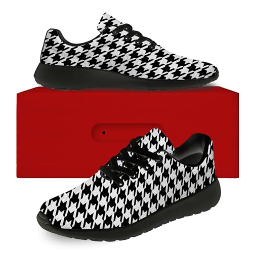 Houndstooth Print Shoes Women Men Walking Tennis Shoes Running Sneakers Gifts for Dad Mom2