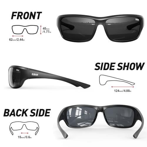 Polarized Sports Sunglasses for Men Women, Ideal for Fishing Running Driving Wrap Around Sunglasses, UV400 Protection3
