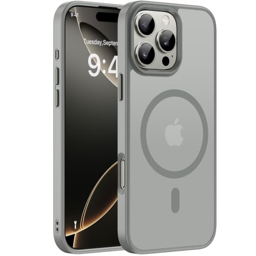 Image of Miracase for iPhone 16 Pro Matte Series Case, Magnetic, Gray | Velvet Touch | Military-Grade Protection | Anti-Fingerprint | 6,3 Inch
