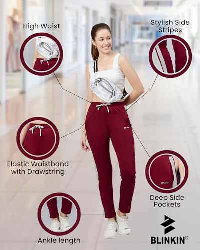 Image of BLINKIN Women's Relaxed Fit Mid Rise Cotton Pajamas Combo, Pack of 2-The Ultimate Track Pants : Ideal Lower for Night Wear & Comfort Wear