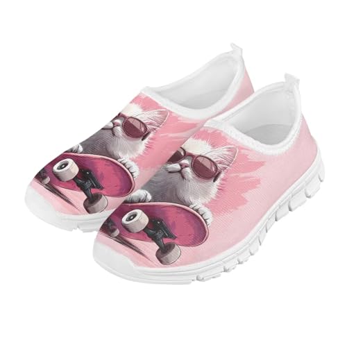 Big Kids Cute Slip-On Walking Sneakers Casual Tennis Loafers Shoes Breathable Workout Sneakers Lightweight Travel Shoes US Size 11-15