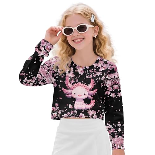 Ystardream Crop Tops for Girls Long Sleeve Shirts with Drop Shoulder Fall Clothes