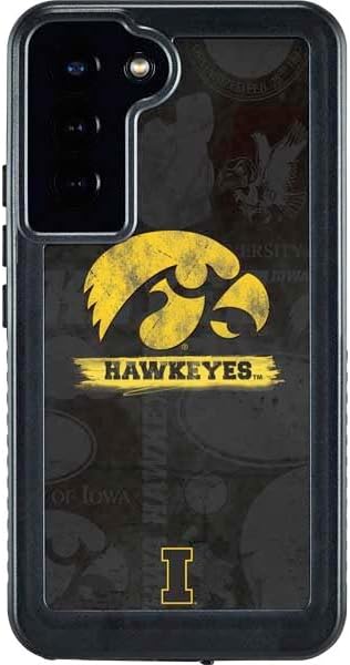 Skinit Waterproof Phone Case Compatible with Galaxy S24 Plus - Officially Licensed University of Iowa Hawkeyes Distressed Logo Design
